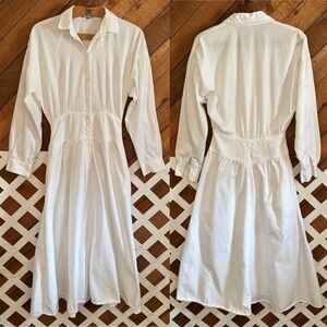 Vintage Contempo Casuals long sleeve white cottagecore style dress size 3